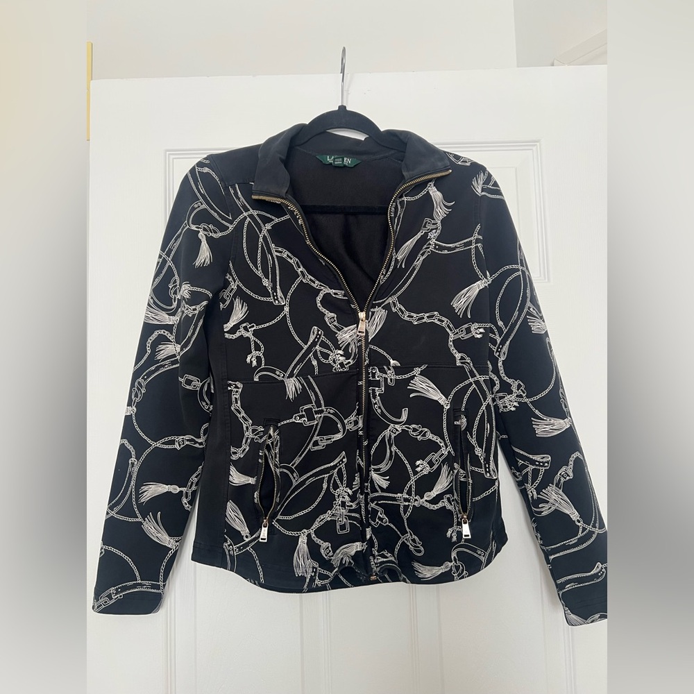 Lauren Ralph Lauren Black and White Chain Jacket